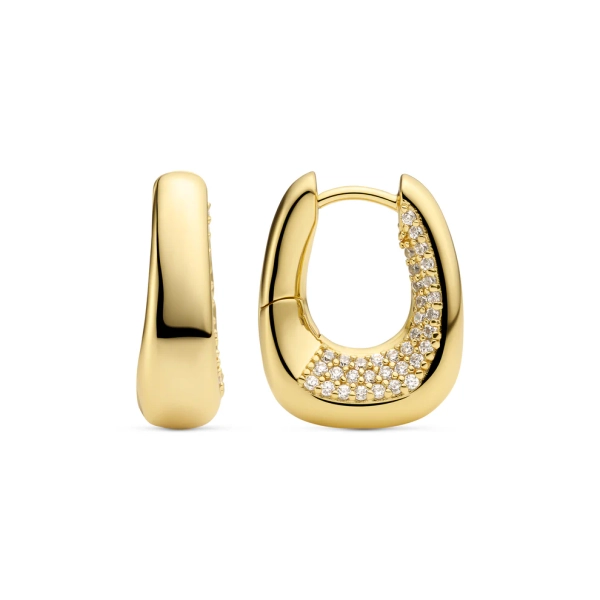 Borsa Piccolo Örhängen i guld med gnistrande Cubic Zirconia