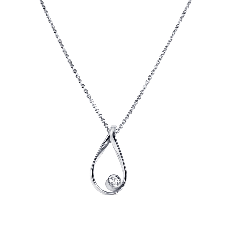 Nordic Spectra - Eternal Flow Halsband Vitguld 0,15 ct Diamant