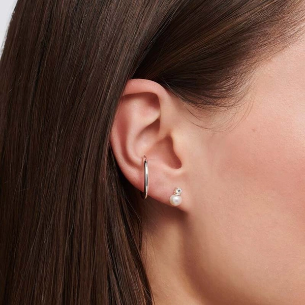 Einzel Ohrstecker Perle Mit Weißem Stein Silber von Thomas Sabo, Schneller Versand - Nordicspectra.de