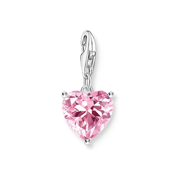 Charm-Anhänger Herz mit pinkfarbenem Stein Silber - Thomas Sabo - Nordic Spectra