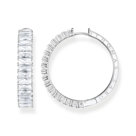Creolörhängen med Baguetteslipade Stenar Pavé - Thomas Sabo berlock - Snabb frakt & paketinslagning - Nordicspectra.se