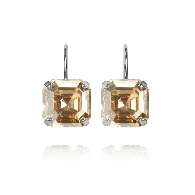 Caroline Svedbom - Eve Clasp Earrings Rhodium Golden Shadow