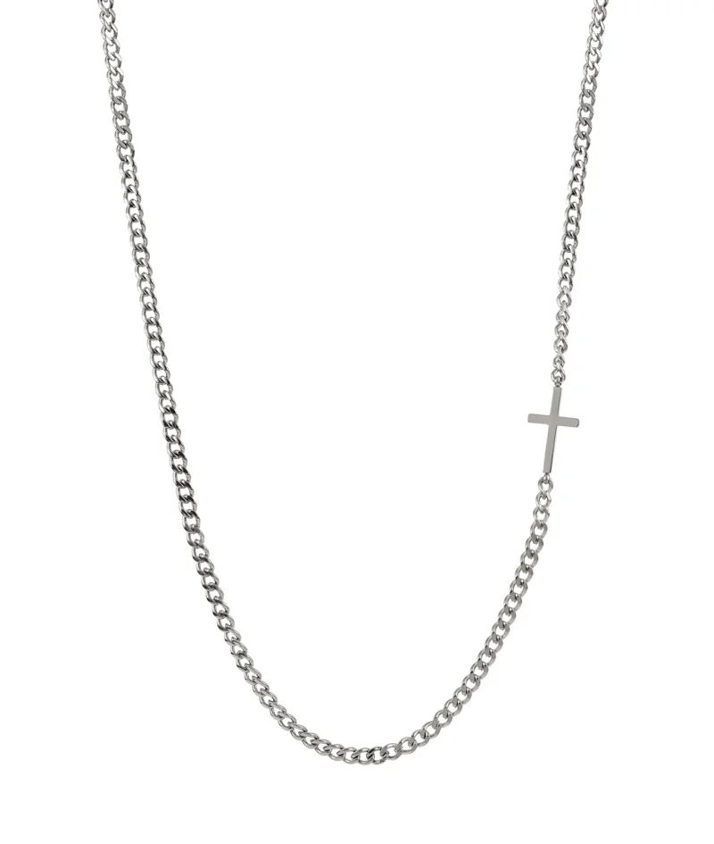 CROSS Side Halsband Stål - AROCK - Trendiga herrsmycken - Nordic Spectra