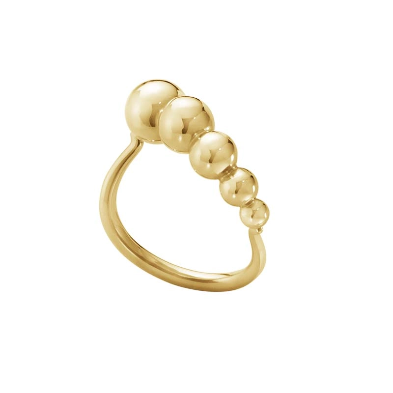 Georg Jensen - Moonlight Grapes Slim Wave Ring Guld