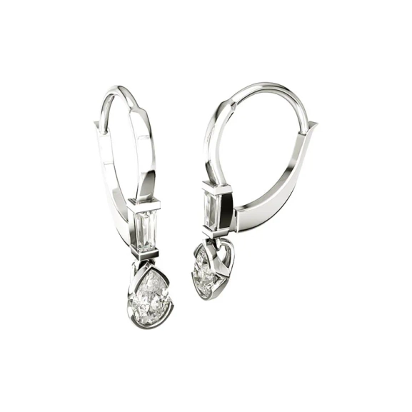 Eloge Pear Cut Diamond Creoler i 18K vitguld med 0