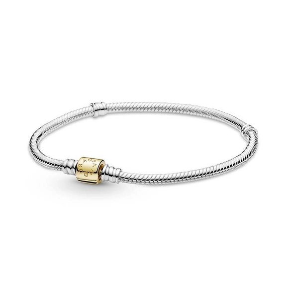 Moments Tvåfärgat Ormkedjearmband med Cylinderlås - PANDORA - Snabb frakt & paketinslagning - Nordicspectra.se