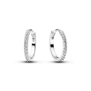 Funkelnde kleine Creolen von Pandora aus Sterlingsilber mit Zirkonia
