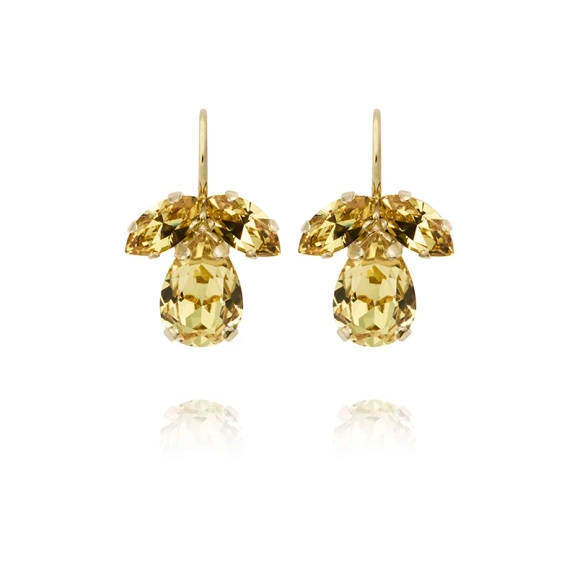 Petite Timo Earrings i guld med mörka jonquil-stenar
