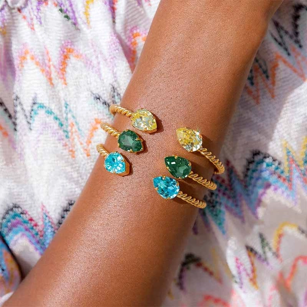 Mini Drop Bracelet Rhodium Light Turquoise - Caroline Svedbom - Snabb frakt & paketinslagning - Nordicspectra.se