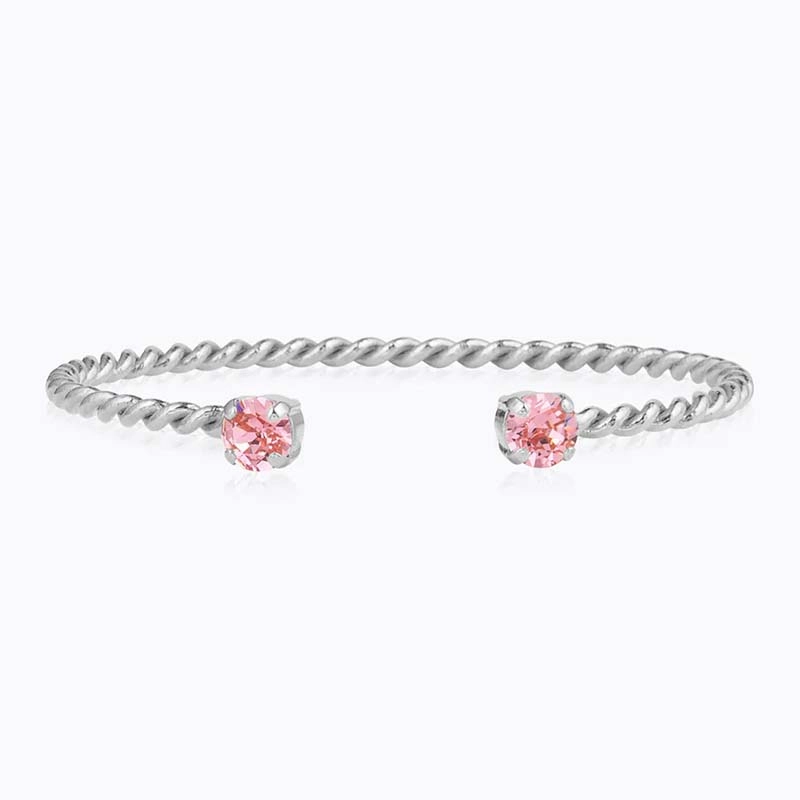 Caroline Svedbom - Mini Twisted Bracelet Rhodium Light Rose