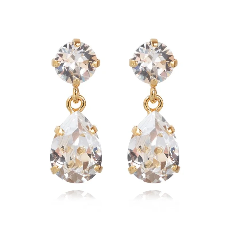 Caroline Svedbom - Mini Drop Earrings Gold Crystal