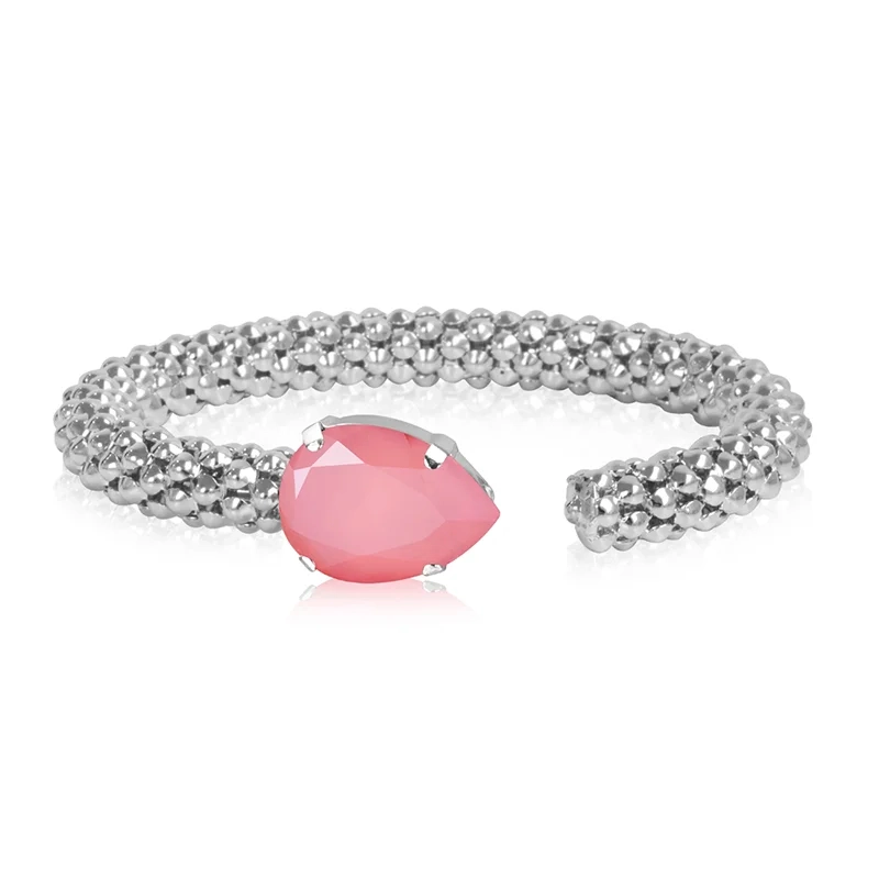 Caroline Svedbom - Classic Rope Bracelet Rhodium Light Coral