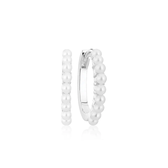 Ellera Perla Grande Ohrringe in Silber mit eleganten Süßwasserperlen aus der Ellera-Kollektion von Sif Jakob.