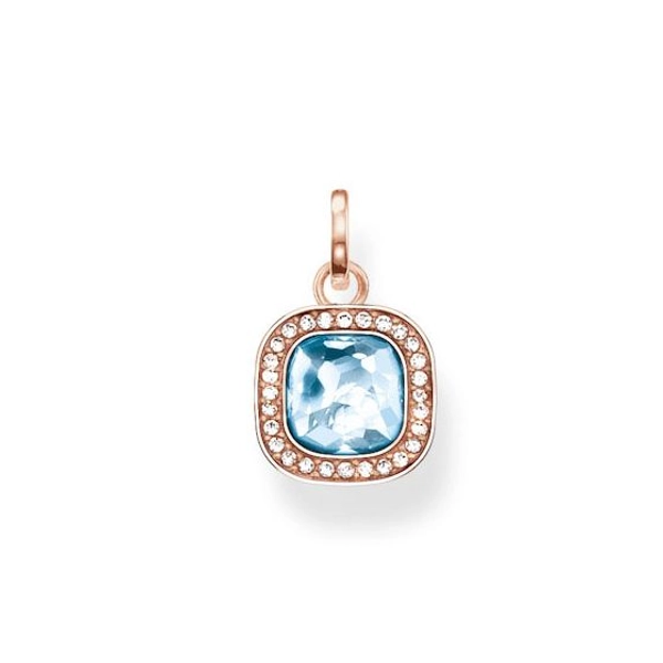 Glam & Soul Hänge Roséguld och Blå Zirconia - Thomas Sabo hängsmycke - Snabb frakt & paketinslagning - Nordicspectra.se