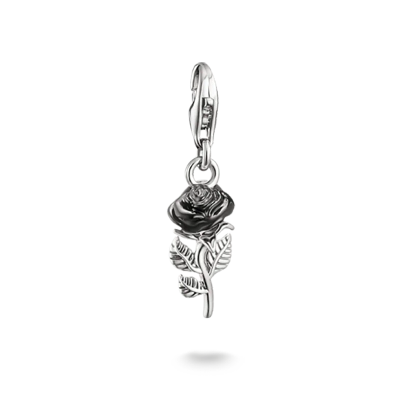 Svart rosenberlock från True Romance-kollektionen i återvunnet 925 silver med svart emalj