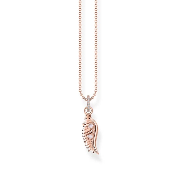 Kette Phönix-Flügel Mit Rosa Steinen Roségold von Thomas Sabo, Schneller Versand - Nordicspectra.de