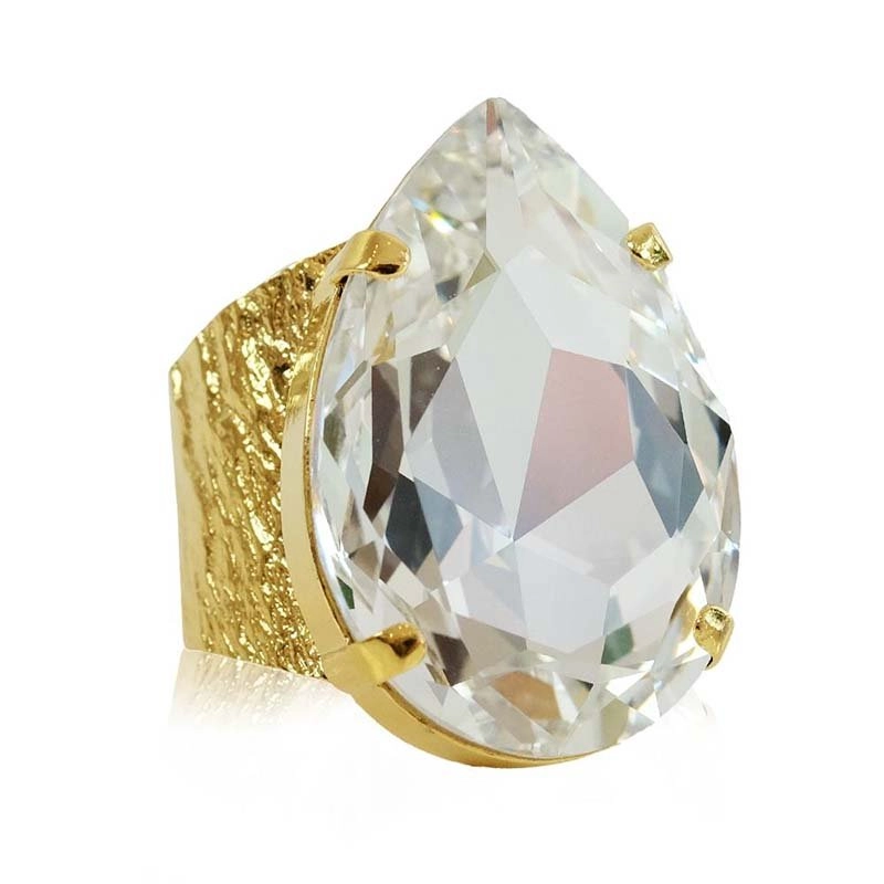 Caroline Svedbom - Perfect Drop Ring Gold Crystal