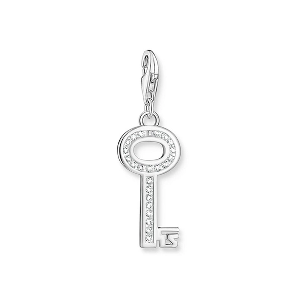 Charm-hängsmycke Nyckel Vita Stenar Silver - Thomas Sabo berlock - Snabb frakt & paketinslagning - Nordicspectra.se
