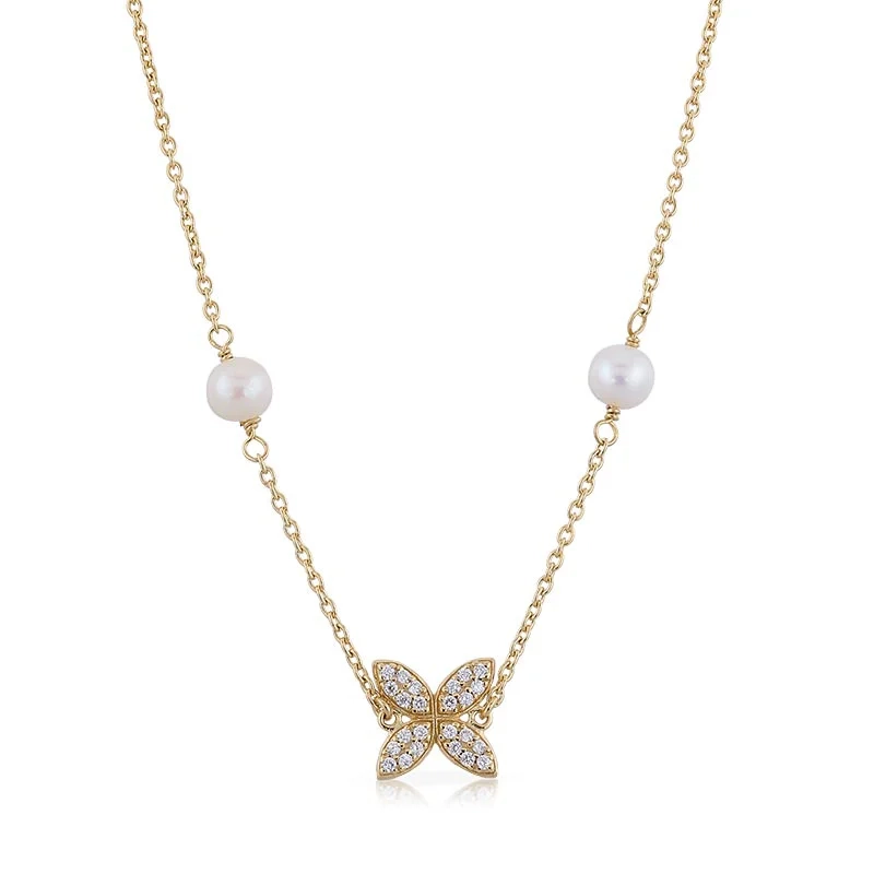 Carolina Gynning - Sparkling Ellipse Multi Pearl Halsband Guld