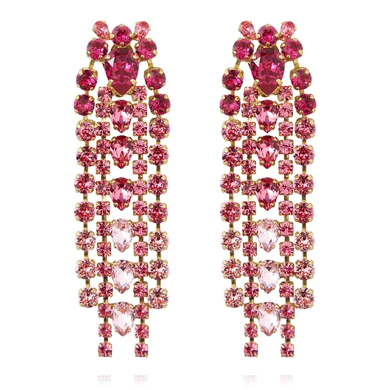 Caroline Svedbom - Penelope Earrings Gold Fuschia Combo