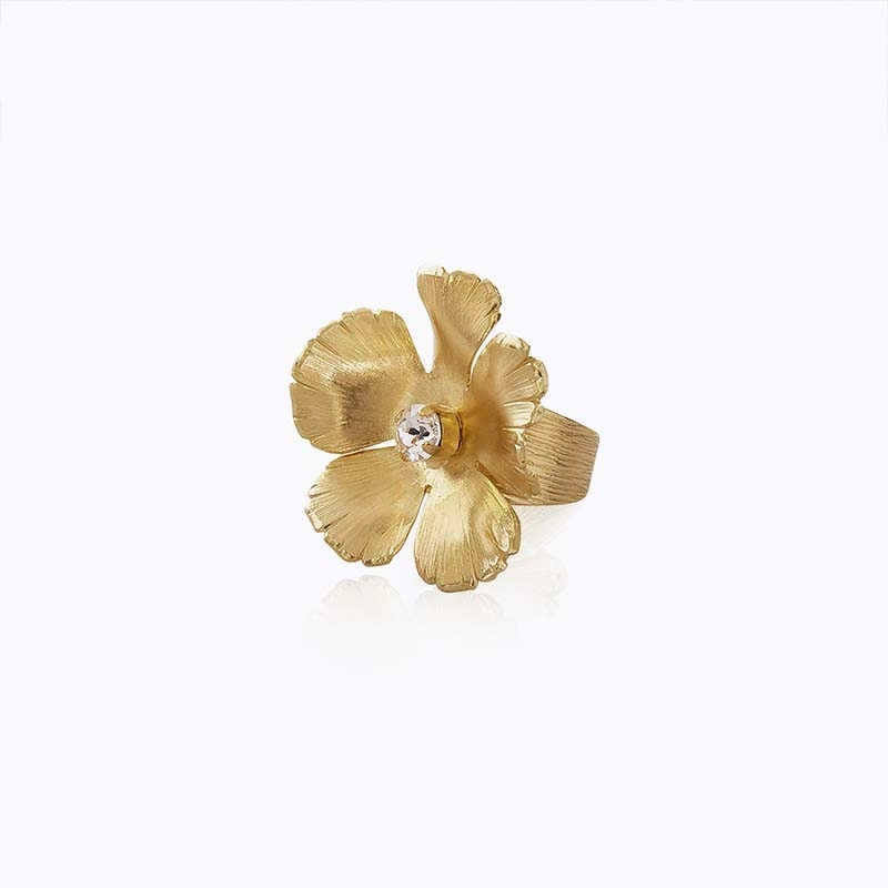 Caroline Svedbom - Anemone Ring Gold Crystal
