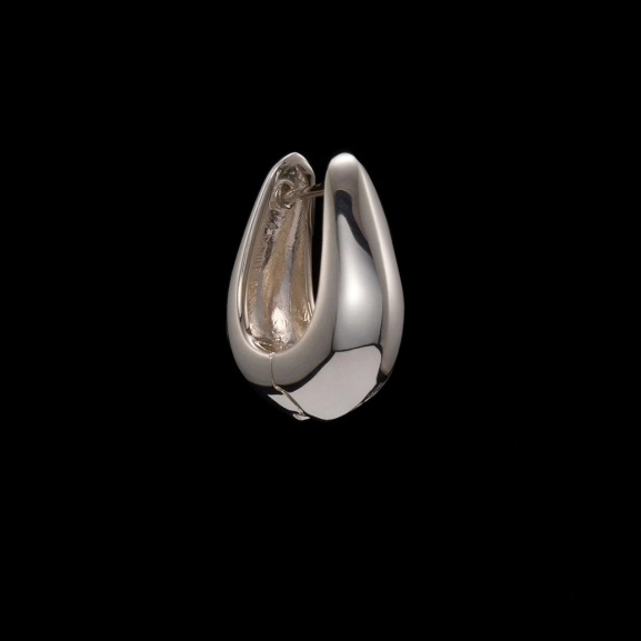 Chunky Knife Edge Hoop 25 mm in Silber