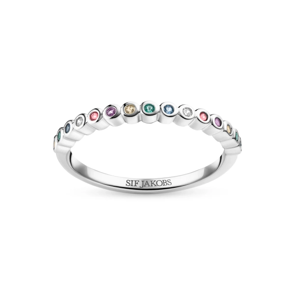 Sarzana Ring Mix i silver med färgglada cubic zirconia-stenar