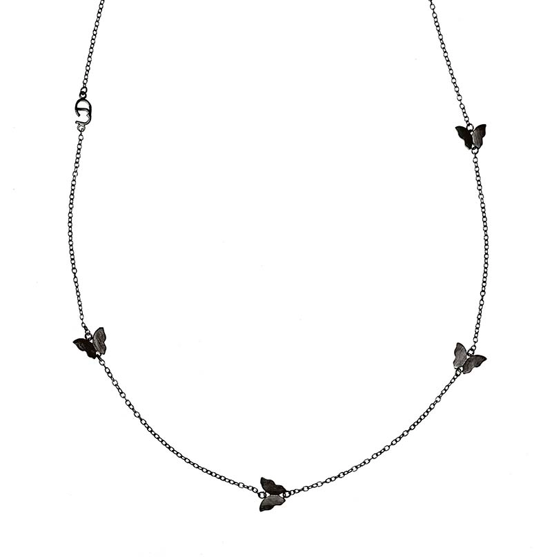 Butterfly Chain Necklace Black -CU Jewellery - Snabb frakt & paketinslagning - Nordicspectra.se