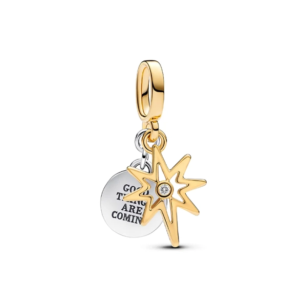 Gravierbarer Polarstern Charm-Anhänger mit im Labor gezüchtetem Diamanten - PANDORA - Nordic Spectra