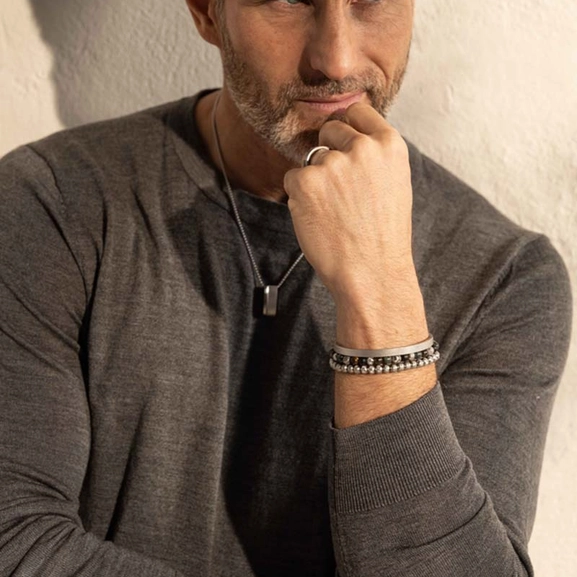 MIKE Armband Stål/Grön - AROCK - Snabb frakt & paketinslagning - Nordicspectra.se