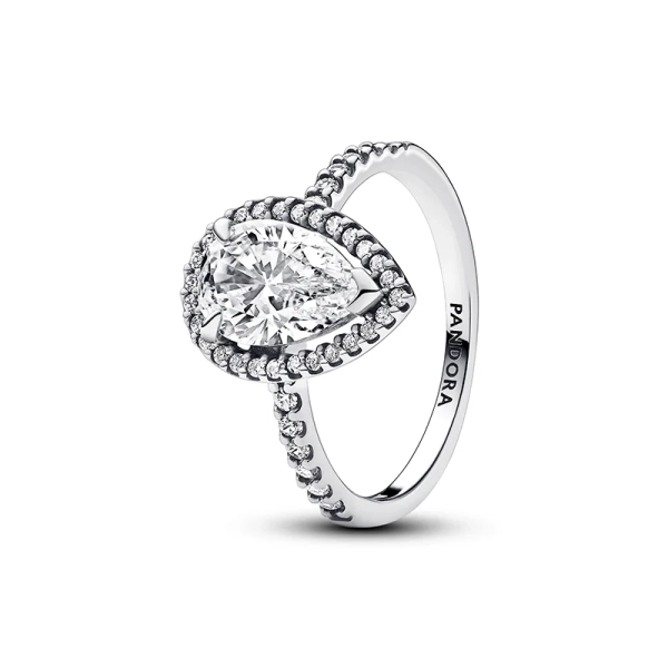 Ring med Stor Glittrande Halo - PANDORA - Snabb leverans & paketinslagning - Nordic Spectra