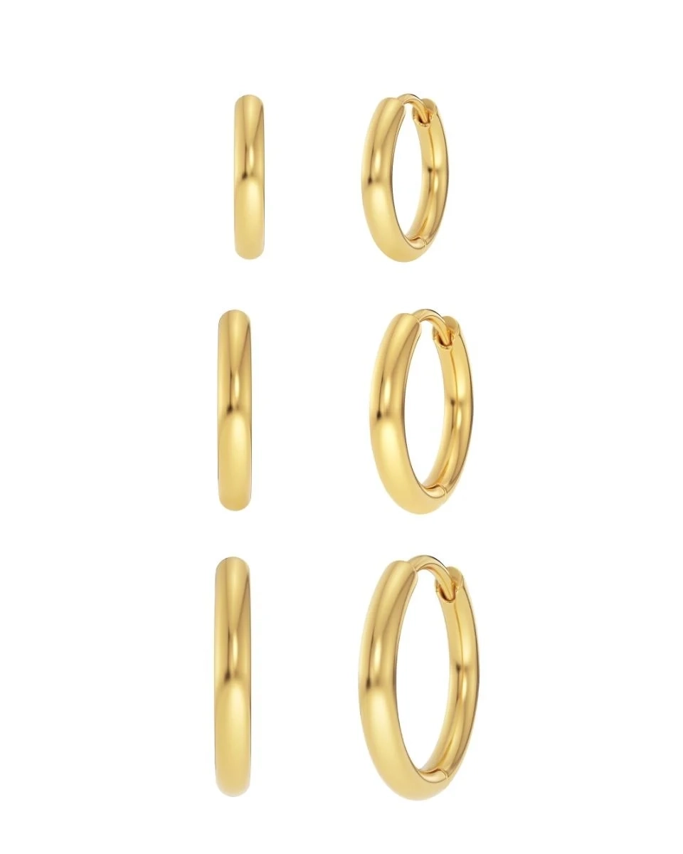 Edblad – Triple Pair Hoops Gold