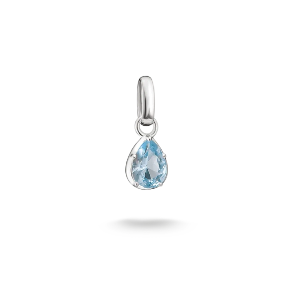 Thomas Sabo CC Connect Månadssten Mars – berlock i silver med akvamarinfärgad cubic zirconia och gravyr "Mar".