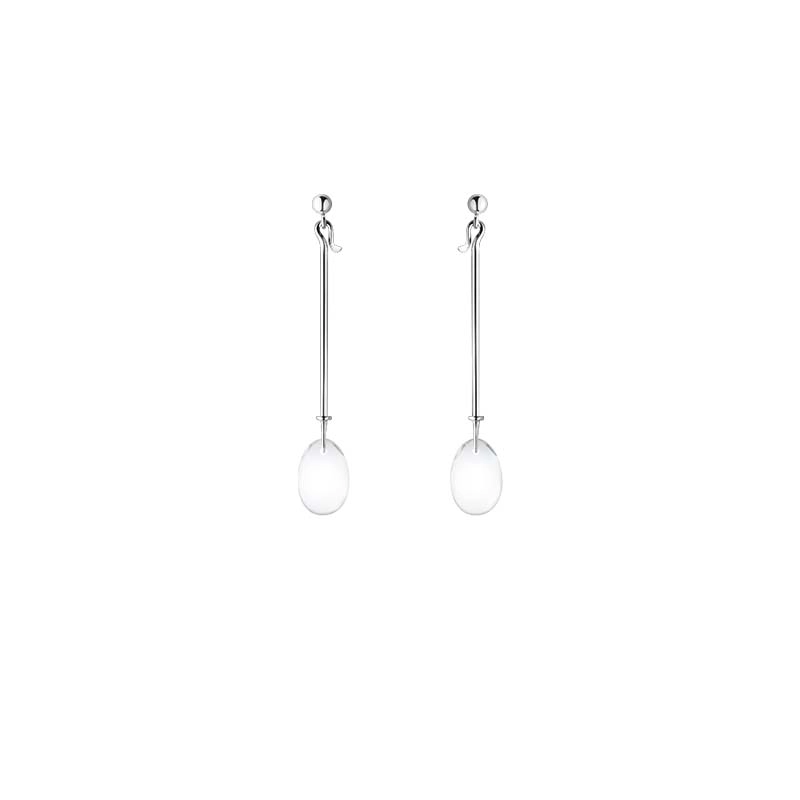 Georg Jensen - Dew Drop Långa Örhängen Bergkristall