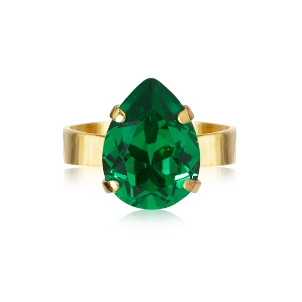 Mini Drop Ring Gold Majestic Green - Caroline Svedbom - Snabb frakt & paketinslagning - Nordic Spectra