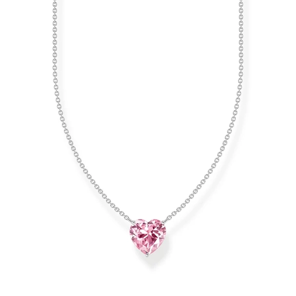 Halsband med Hjärtformad Rosa Glittrande Sten - Thomas Sabo - Snabb leverans & paketinslagning - Nordic Spectra