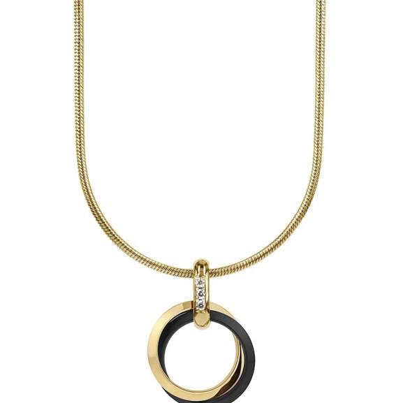 CAROLIN Kort Halsband Guld/Svart - Astrid & Agnes - Nordic Spectra