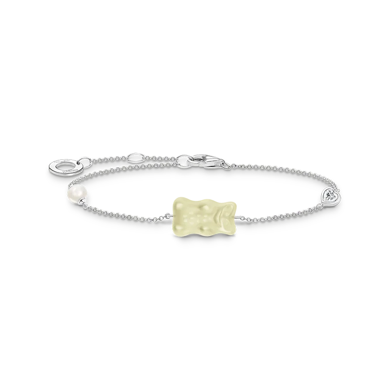Thomas Sabo – HARIBO Armband Gummibjörn Vit med Pärla & Sten