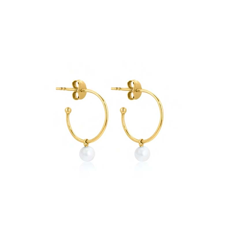 SOPHIE by SOPHIE - Pearl Mini Hoops Gold