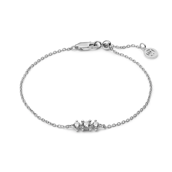 Lucente Tre armband i silver med tre gnistrande cubic zirconia-stenar