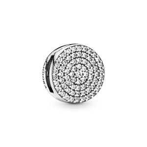 PANDORA Reflexions Dazzling Elegance Clip Charm hopeaa Cubic Zirkonia kivillä Pandora Reflexions -kokoelmasta.