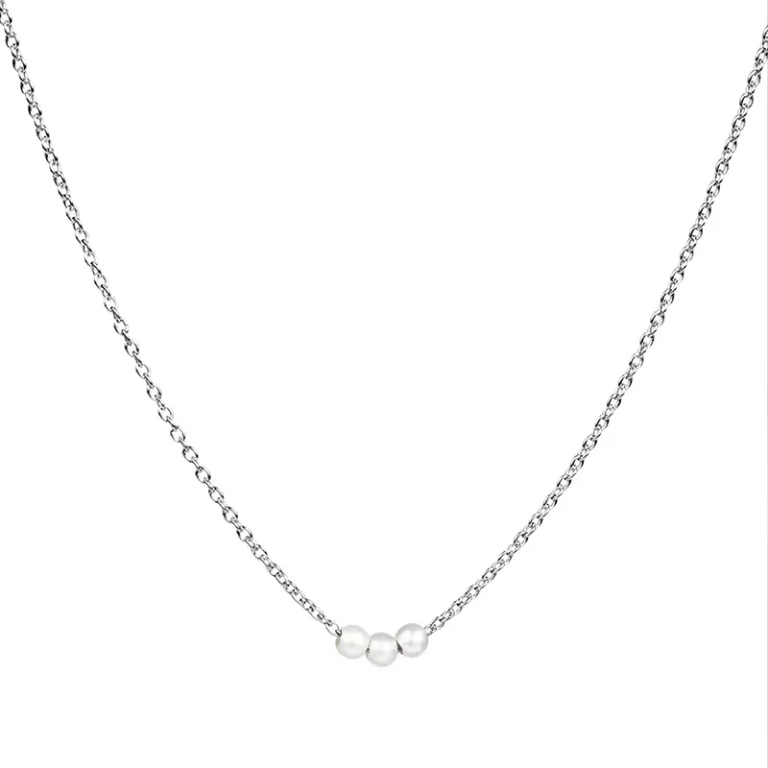 My Little Pearl Necklace i silver med tre små sötvattenpärlor