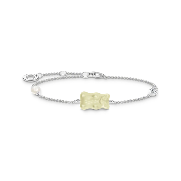 HARIBO Armband Gummibjörn Vit med Pärla & Sten - Thomas Sabo - Snabb leverans & paketinslagning - Nordic Spectra
