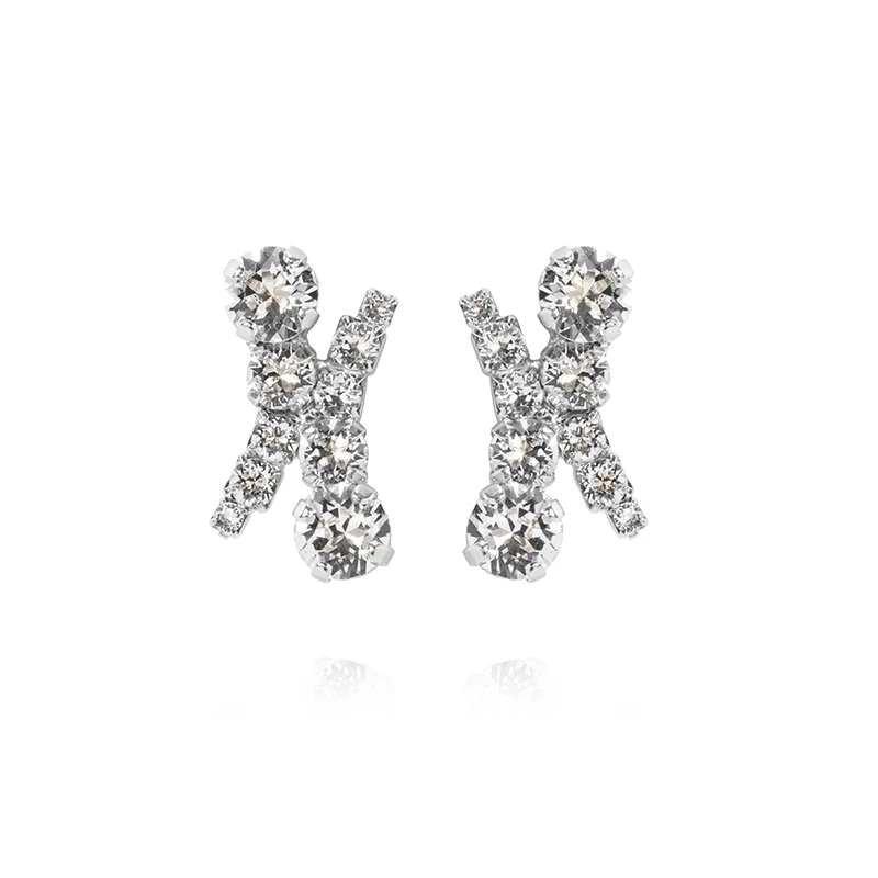 Caroline Svedbom - Halo Earrings Rhodium Crystal