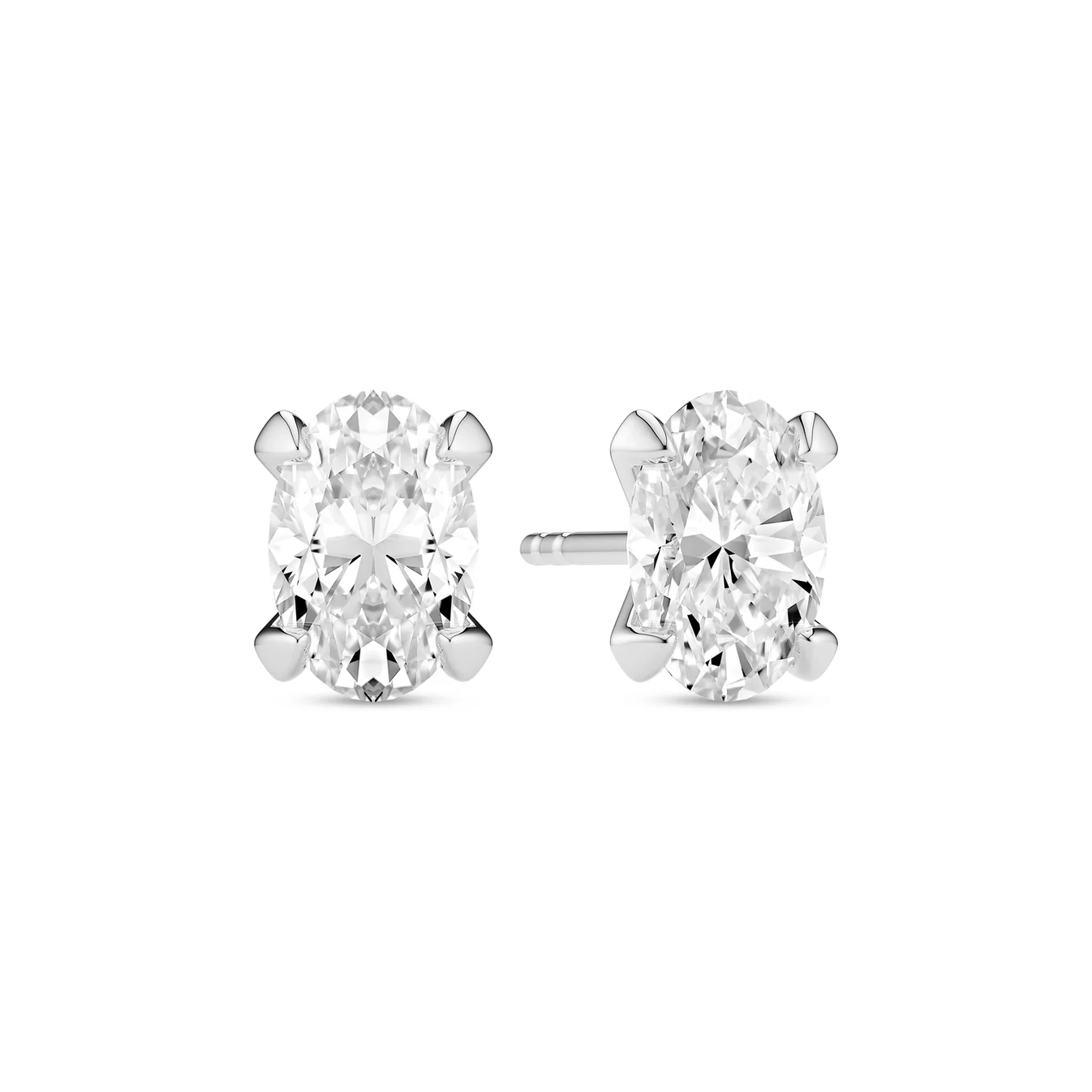 Sif Jakobs - Grace Ovale Solitaire Earrings 14K Vitguld 1.00 ct