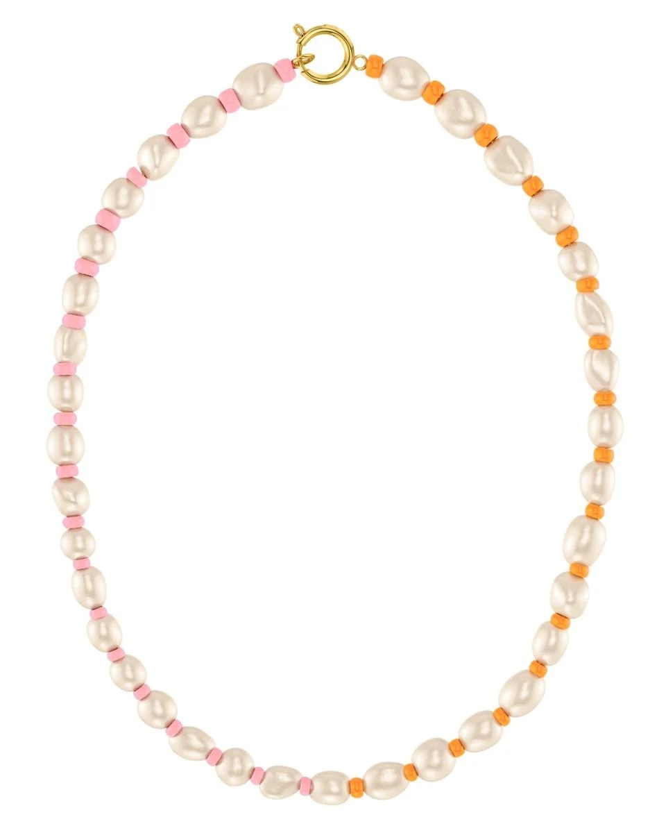 Edblad - Voyage Necklace Pink Orange Gold