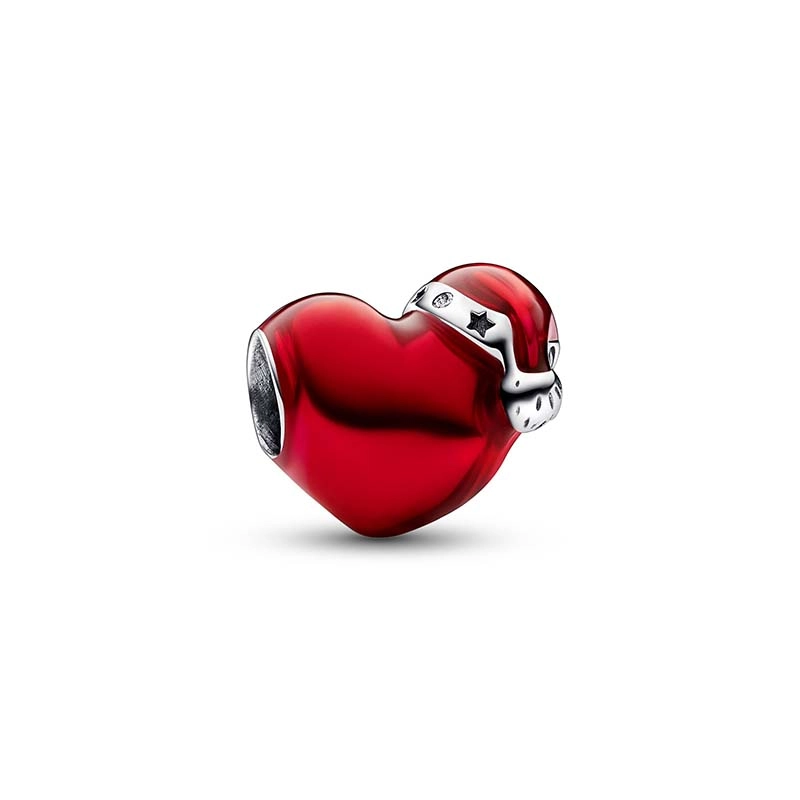 PANDORA – Metallic Red Christmas Heart Charm