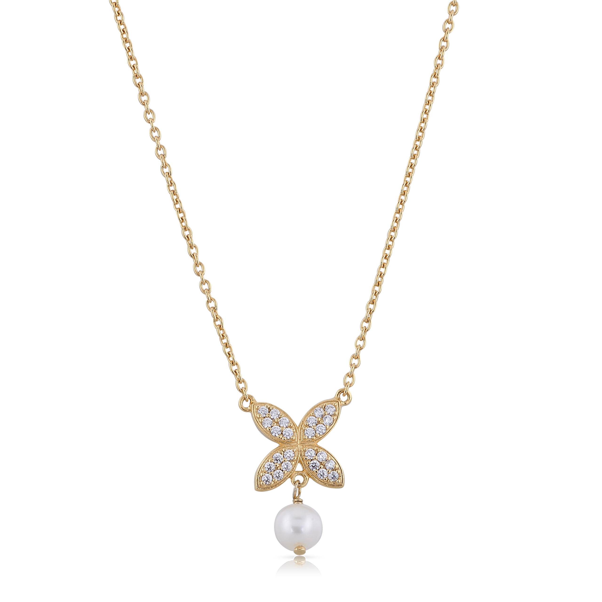 Carolina Gynning - Sparkling Ellipse Pearl Halsband Guld