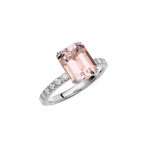 Fairytale 14 Morganite White Gold - Wedding & engagement rings - Schalins - Scandinavian design - Nordic Spectra