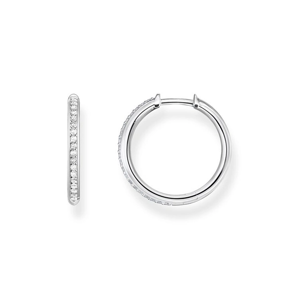 Creolen Weiße Steine Pavé Silber von Thomas Sabo, Schneller Versand - Nordicspectra.de